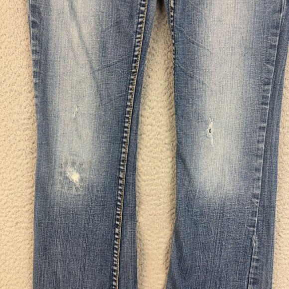 Silver Jeans Womens 25x33 Blue Tuesday Low Rise Slim Boot Bootcut Stretch Denim - Picture 4 of 11